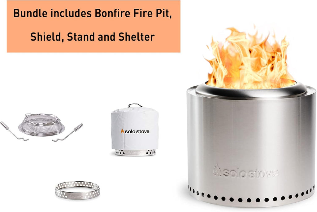 Portable Stainless Steel Wood Burning Fire Pit 19.4x14 Inches Z8845