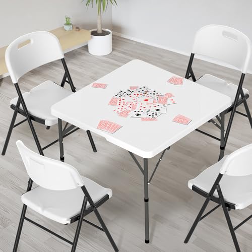 Black 34" Fold in Half Square Plastic Table U227734