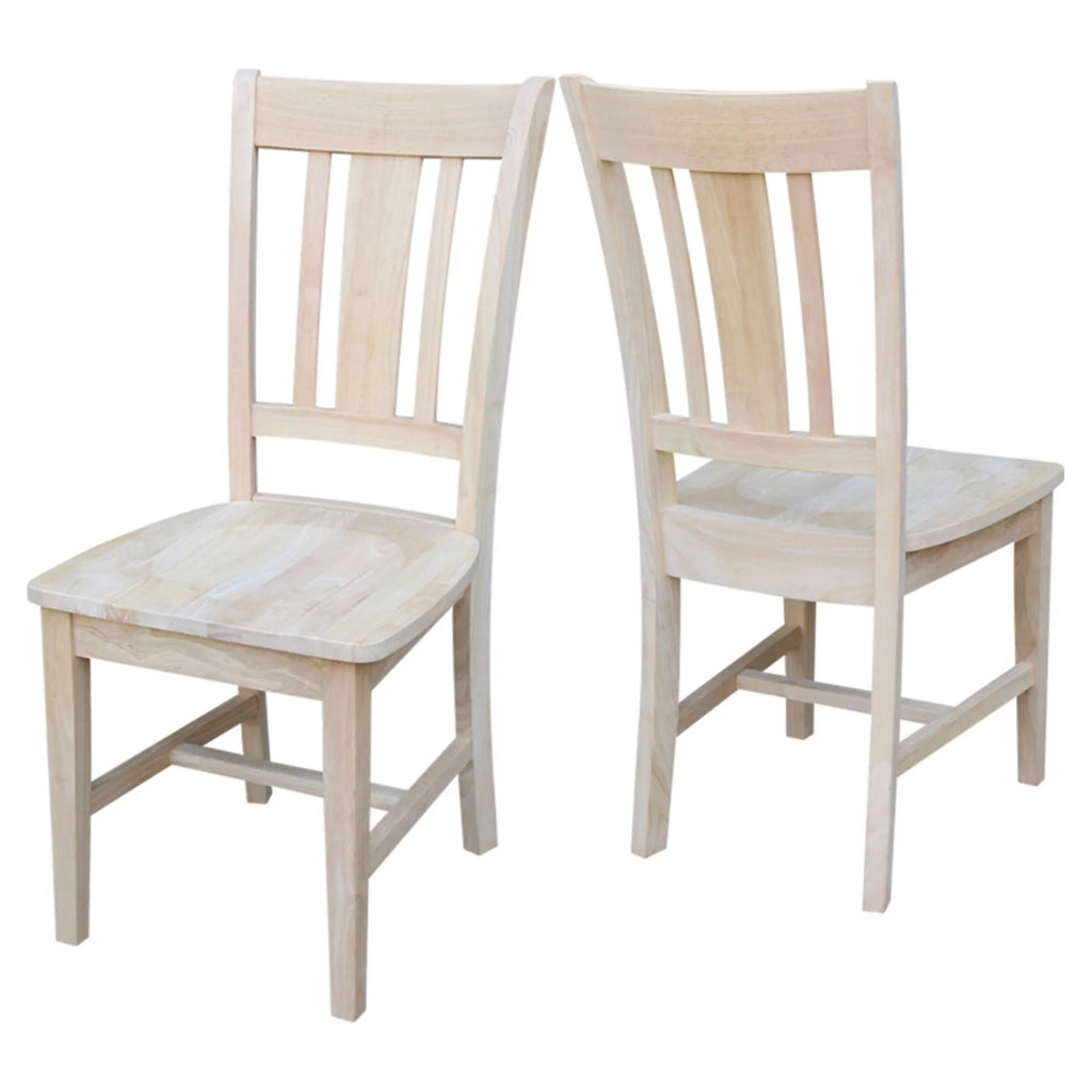Unfinished Slat Back Dining Chair Set of 2 B6833