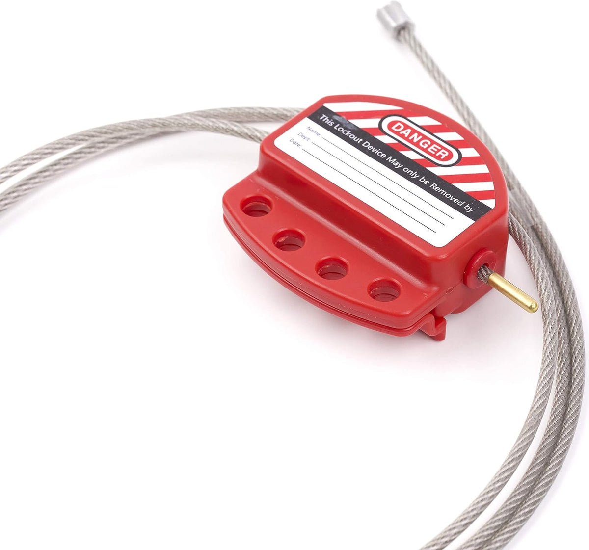 6 ft Adjustable Steel Cable Lockout Tagout Lock with Vinyl Coating R4748