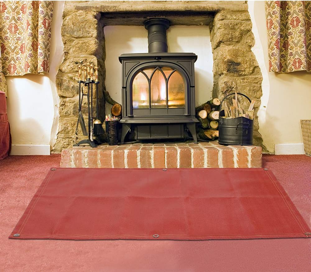 Fireproof Silicone Fire Pit Mat, Washable, 70”×58”, Pack of 2 W467