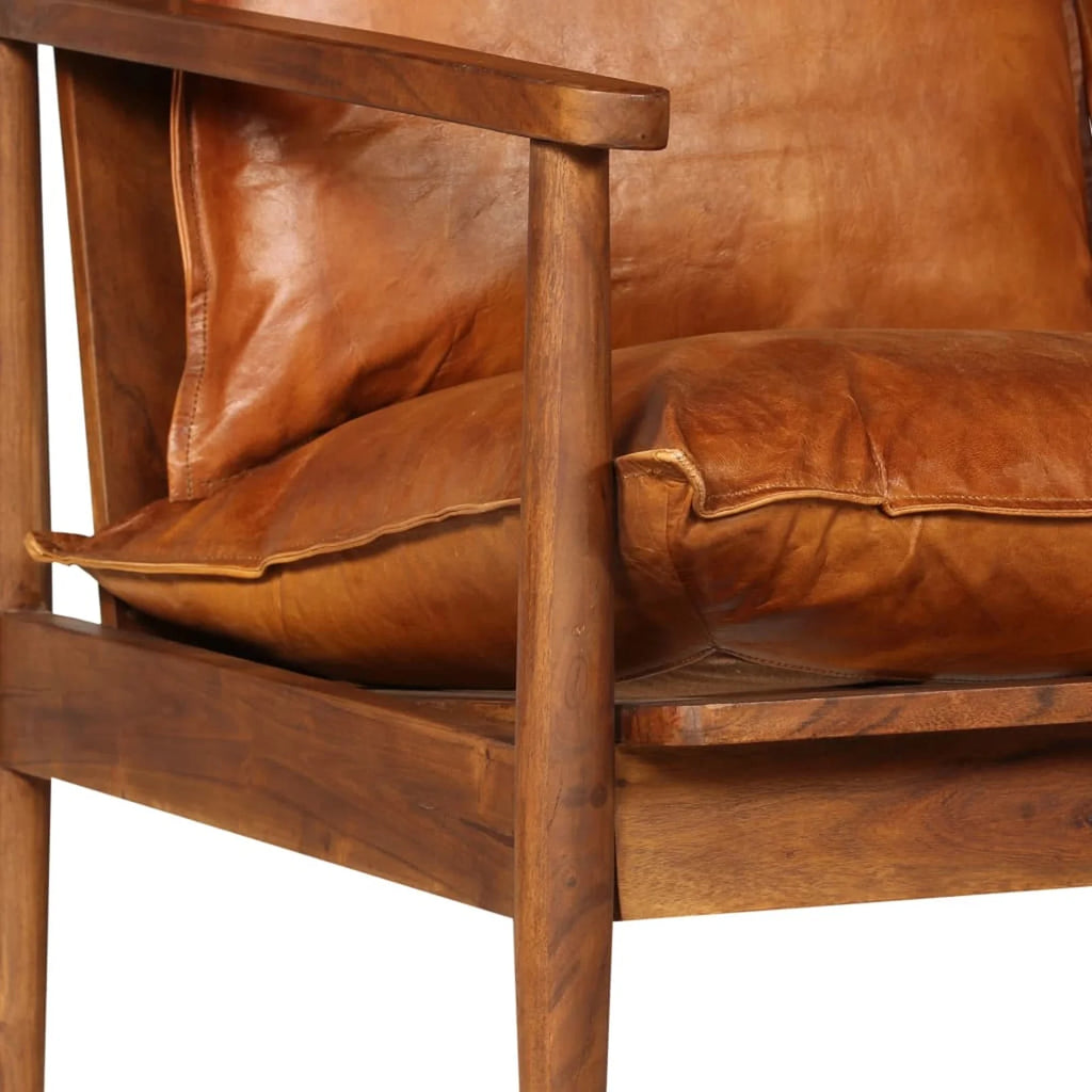 Brown Real Leather 2-Seater Sofa H4517