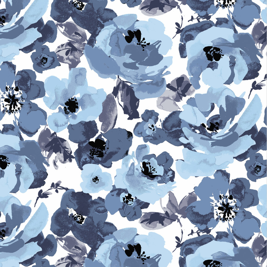 Blue Garden Floral Outdoor Chaise Lounge Cushion 72 x 21 U23037