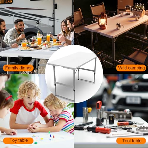 6FT Folding Table with Carrying Handle Portable Plastic R257019