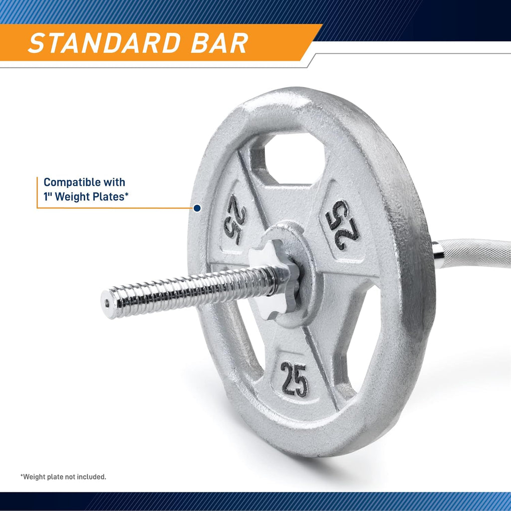 Chrome Steel Curl Bar with Collars Pack of 2 K3784