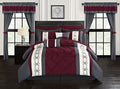Red Queen Size 20 Piece Microfiber Comforter Set Q8436