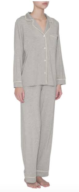 Heather Grey/Sorbet Pink Long PJ Set J75933