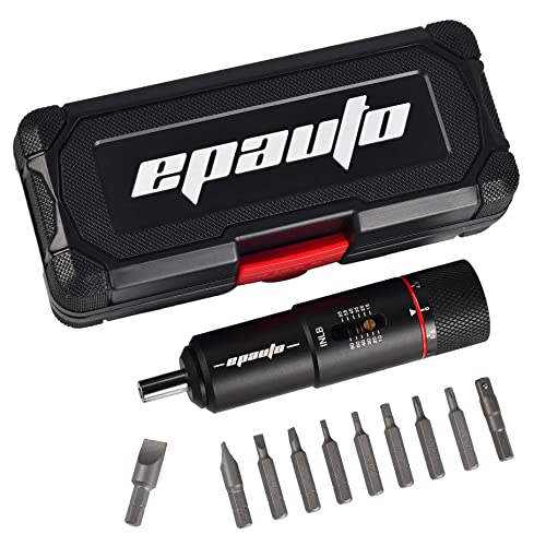 Black 10 to 65 inch-pound Torque Screwdriver Wrench with 10 Bits Set X8381