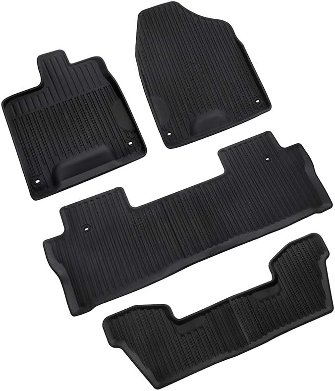 Black TPE Front Rear Floor Mats Liners Y991