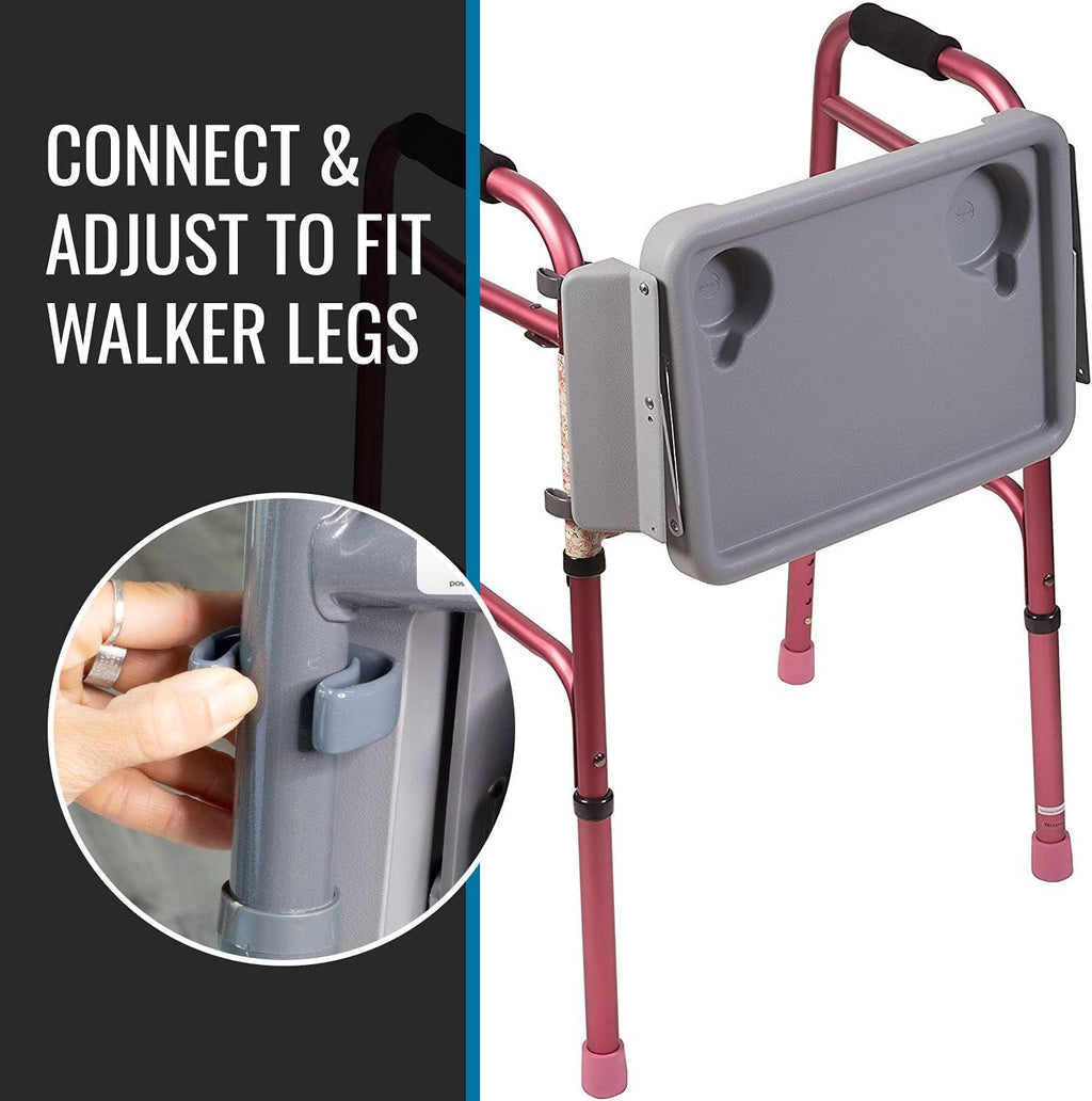 Folding Walker Tray with Two Cup Holders, 16 x 11.8 (Pack of 3) K74433