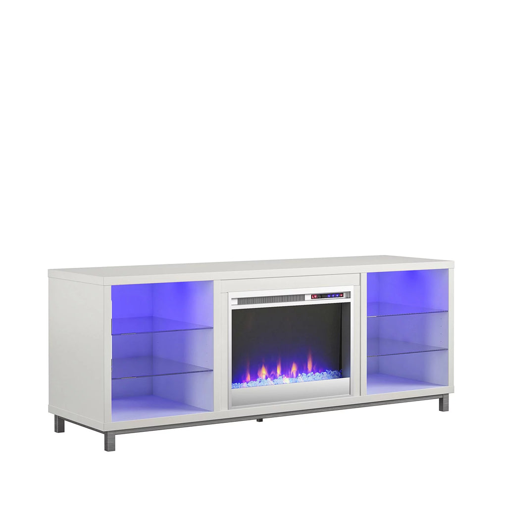 White Fireplace TV Stand E329