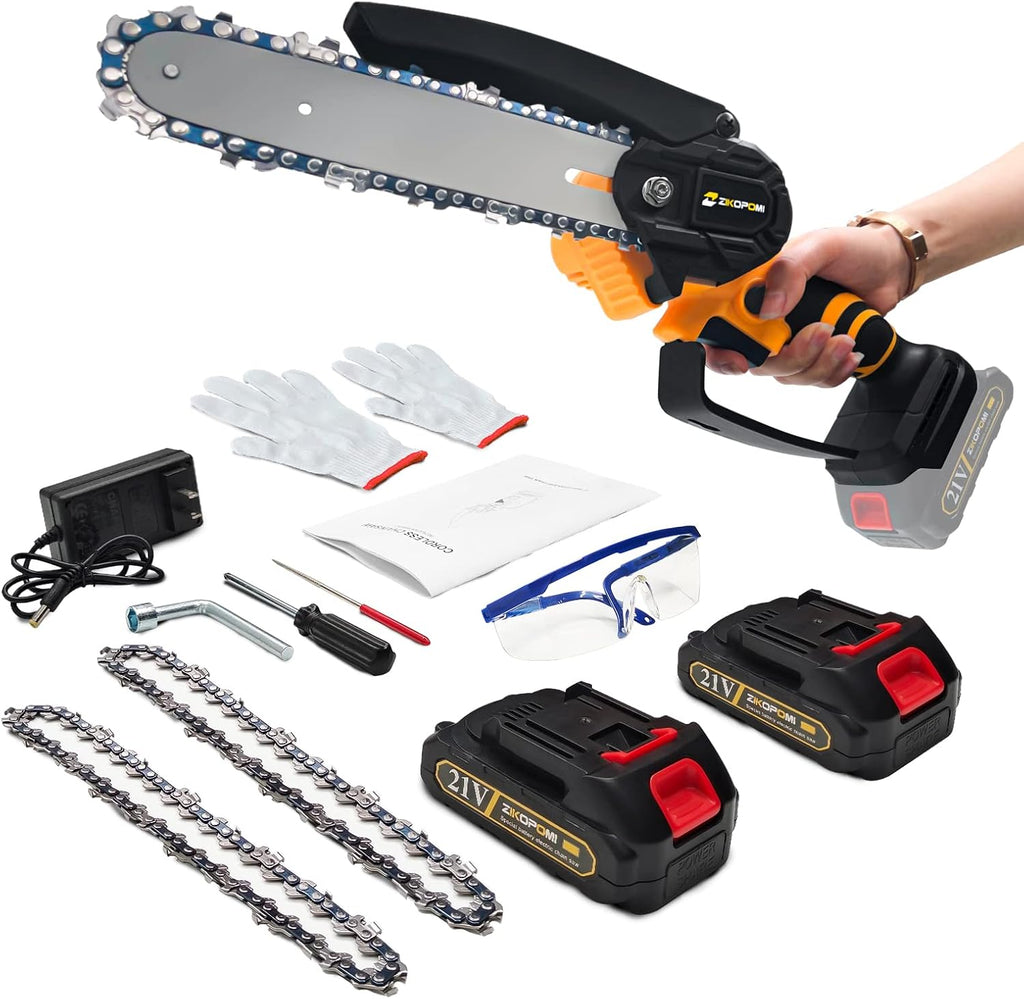 6 Inch Cordless 36 V Handheld Electric Pruning Chainsaw (2 Batteries & 2 Chains) Pack of 2 I825
