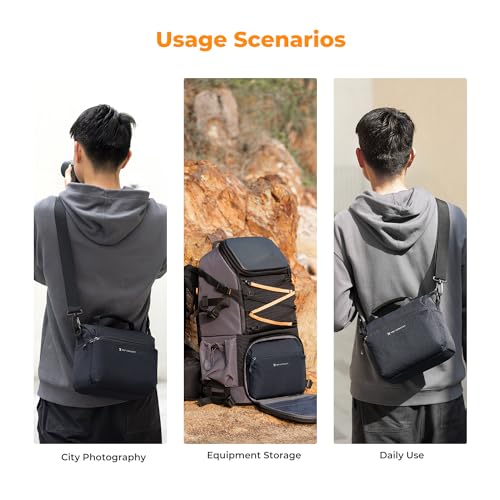 Camera Sling Bag Crossbody Camera Case DSLR SLR Compact Shoulder Photography Bag Beige D945596
