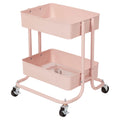 Pink 2-Tier Rolling Utility Cart B390