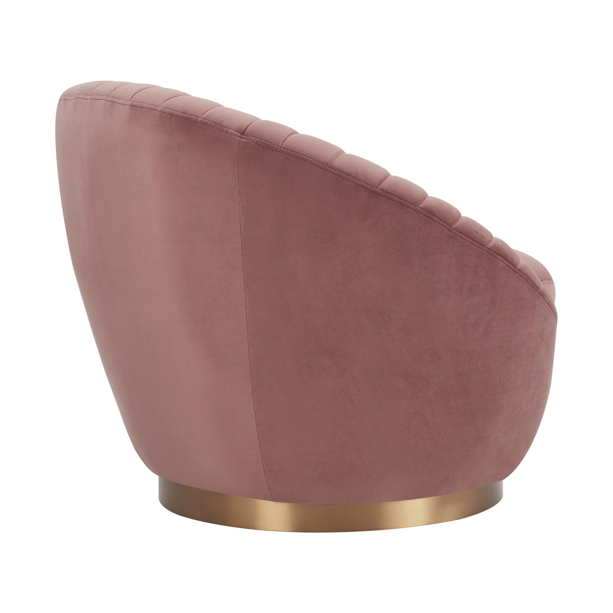 Pink Velvet Swivel Accent Chair Y907947