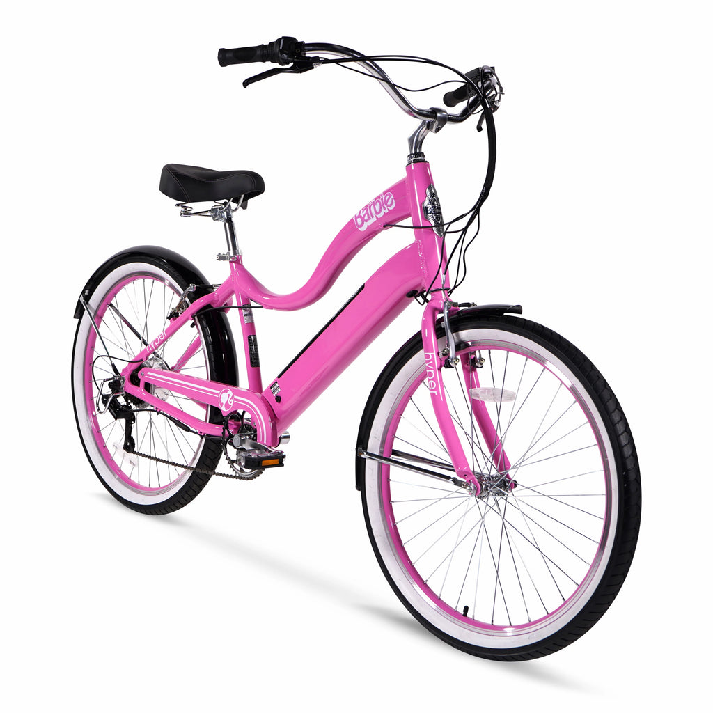 26" 36V Electric Cruiser E-Bike with Pedal-Assist, 250W Motor, Pink U6764