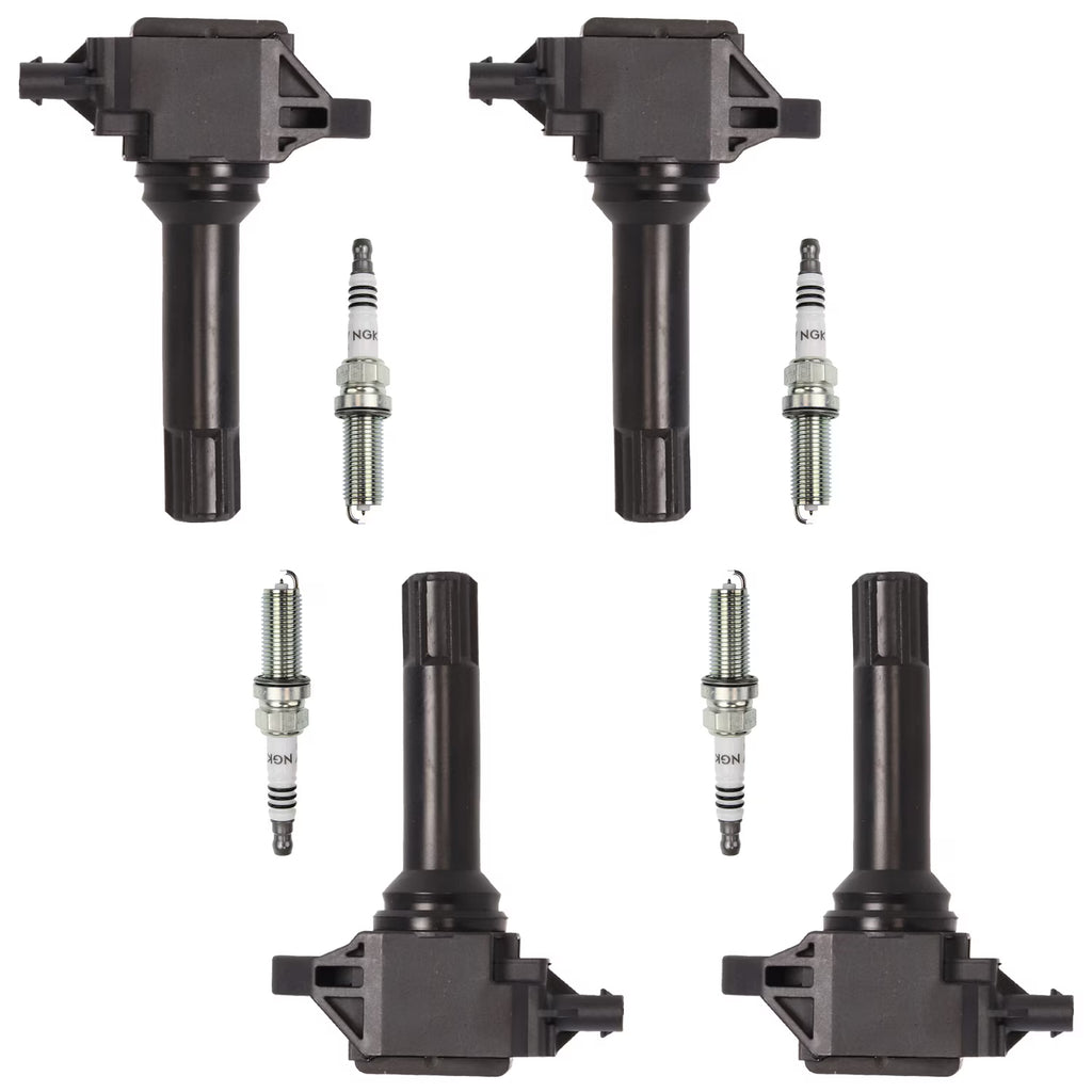 Set of 4 Ignition Coils and Iridium Spark Plugs L6366