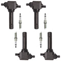 Set of 4 Ignition Coils and Iridium Spark Plugs L6366