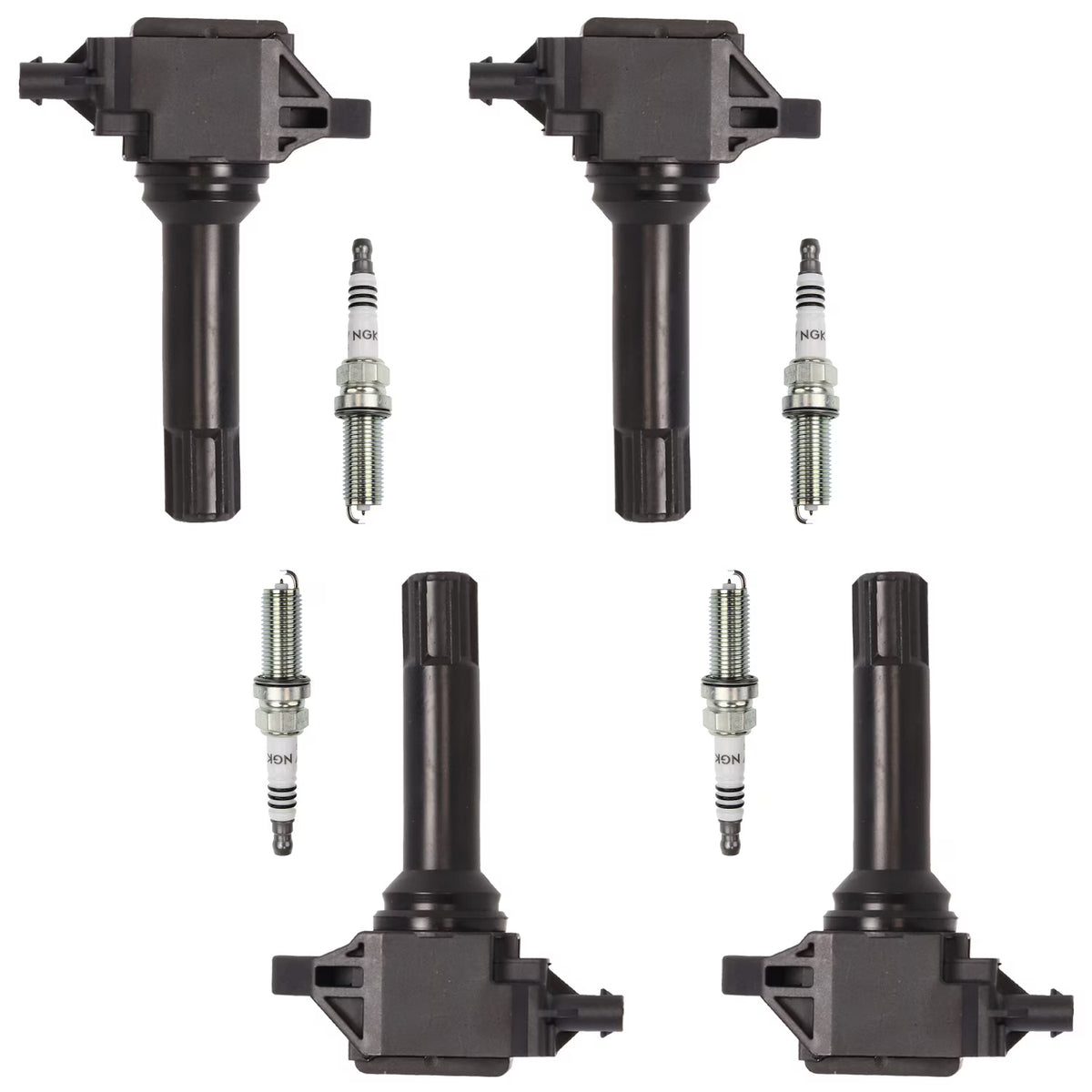Set of 4 Ignition Coils and Iridium Spark Plugs L6366
