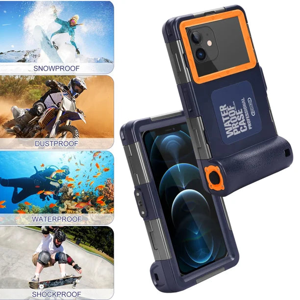 Waterproof Protective Case for Phones Up to 6.9 Inch with Lanyard G4117