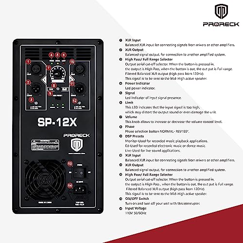 12 inch 1000W Powered PA Subwoofer with Class-D Amplifier N362
