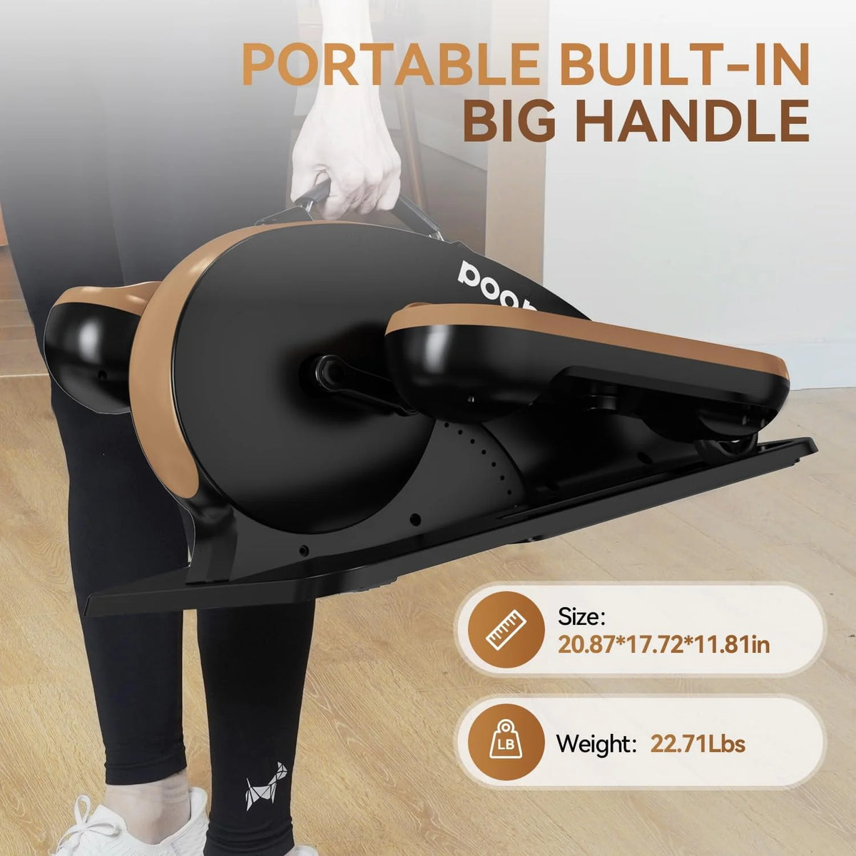 Under Desk Magnetic Elliptical Machine with Foot Massage M28453