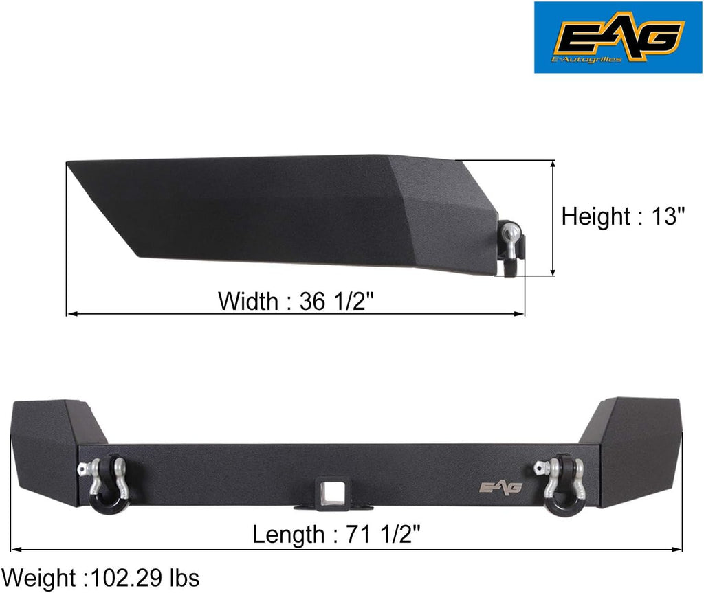 Assembled Rear Bumper with 2" Hitch Receiver L6082