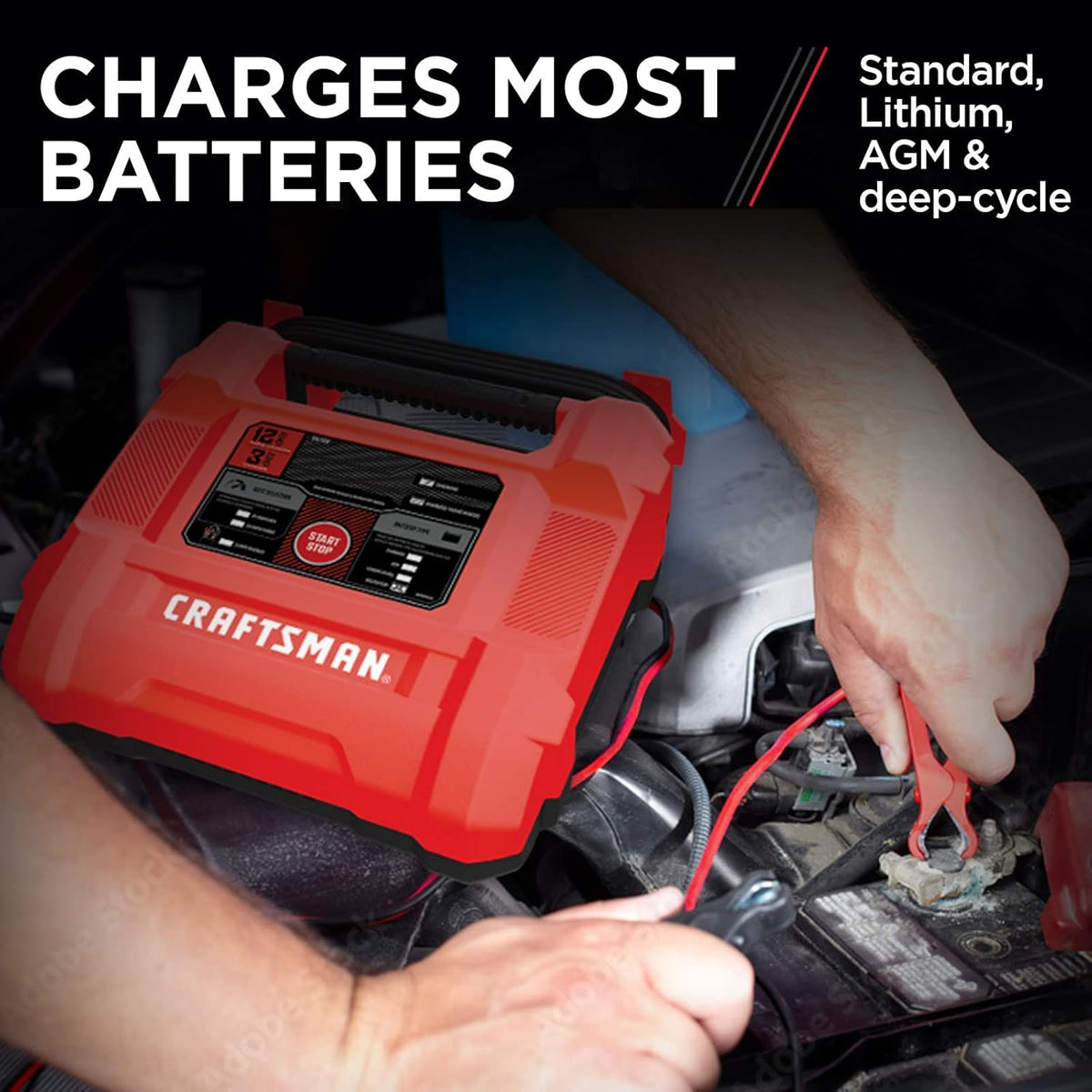 12A Automotive Battery Charger Red Pack of 2 K98141