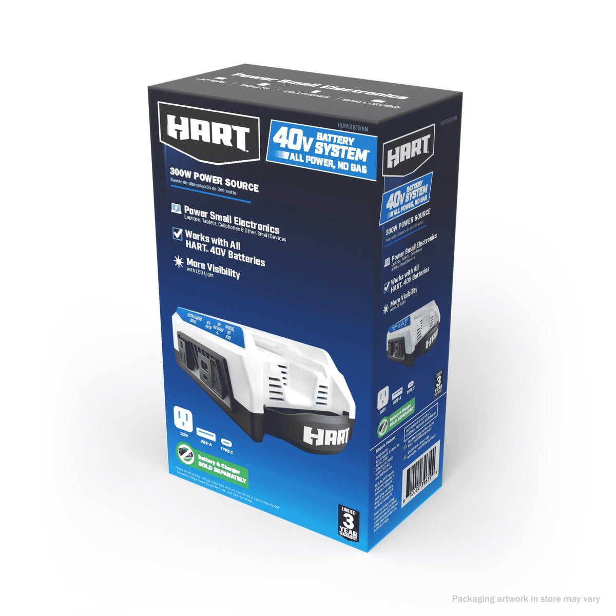 300 Watt Battery Powered Power Source with LED Light and Carry Handle C2187