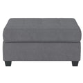 Dark Grey Upholstered Storage Ottoman P576