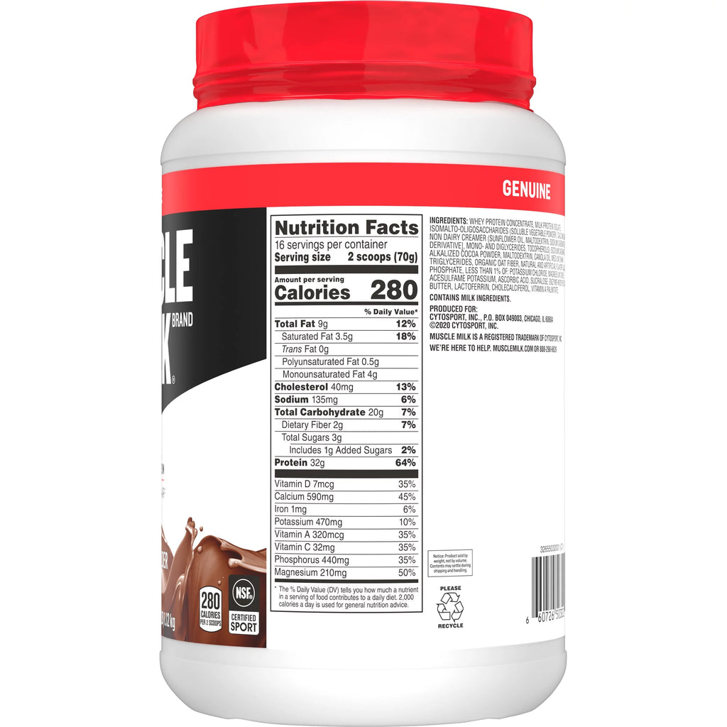 Chocolate Protein Powder, 2.47 Pound, 16 Servings J4069