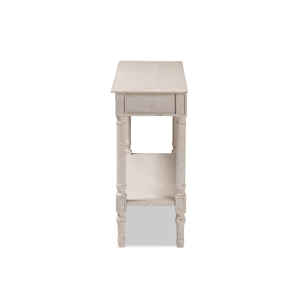 Whitewashed 1-Drawer Console Table D994