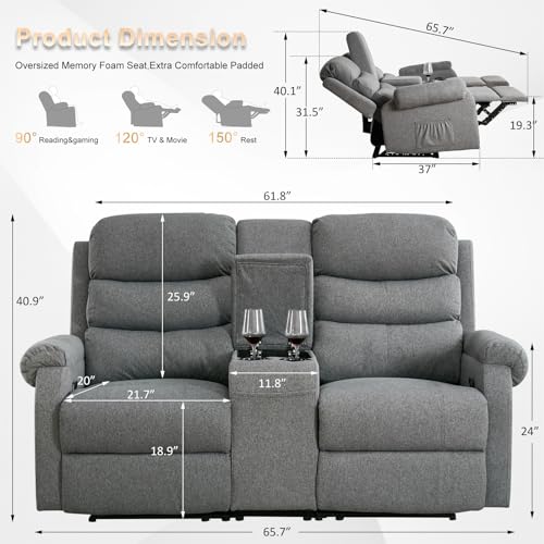 Brown Manual Reclining Loveseat Sofa C995