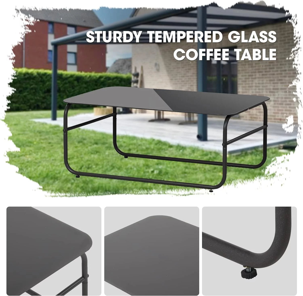 4 Piece Metal Outdoor Conversation Set with Cushions F278
