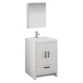 Glossy White Free Standing Bathroom Cabinet with Integrated Sink I74974
