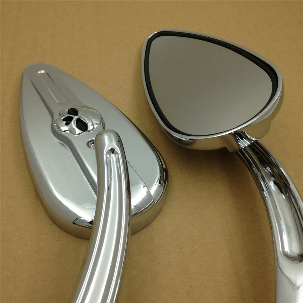 Skull Flame Side Mirrors chrome Y863