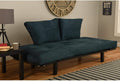 Black Lounger Frame with Suede Navy Mattress D280361