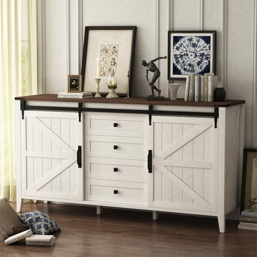 White 4 Drawer Wood Dresser C625