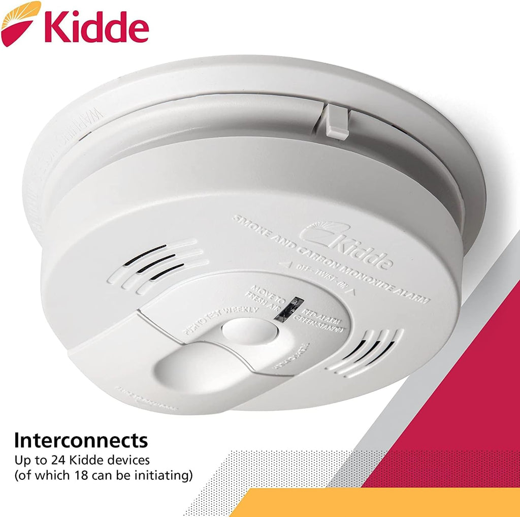 Hardwired Interconnect Smoke & Carbon Monoxide Detector with Battery Backup, Pack of 2 S418