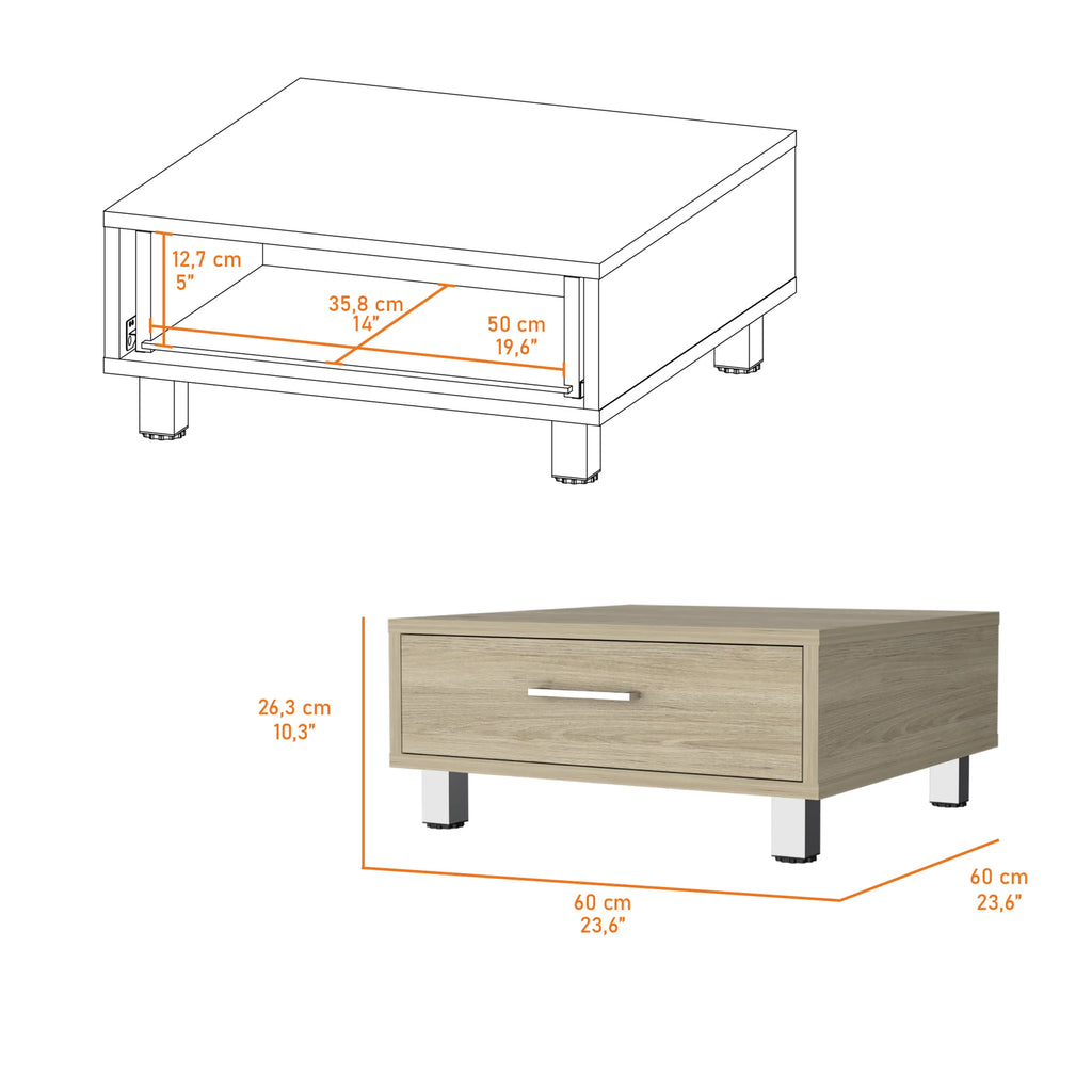 Light Pine 1-Drawer Coffee Table G28457