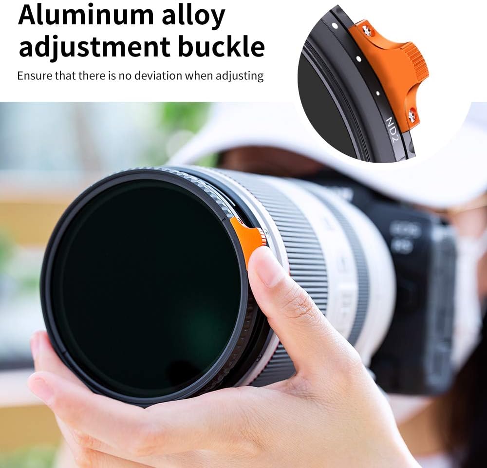 55mm Variable ND Filter ND2-ND400 Multi-Layer Coatings AGC Glass K338