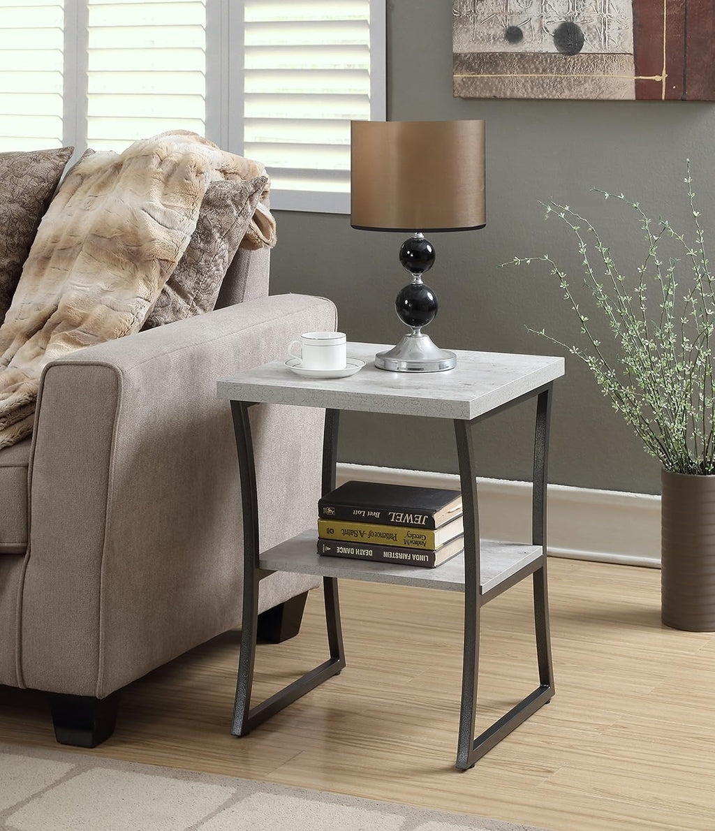 Faux Birch White Frame End Table Pack of 2 H9791