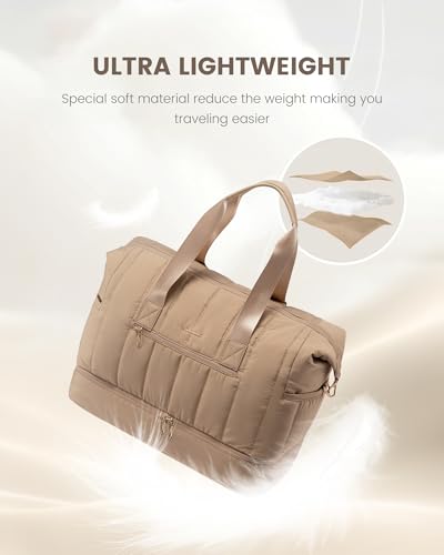 Travel Duffle Bag with Shoe Compartment, 42L Overnight Bag, 3Pcs Set X669374