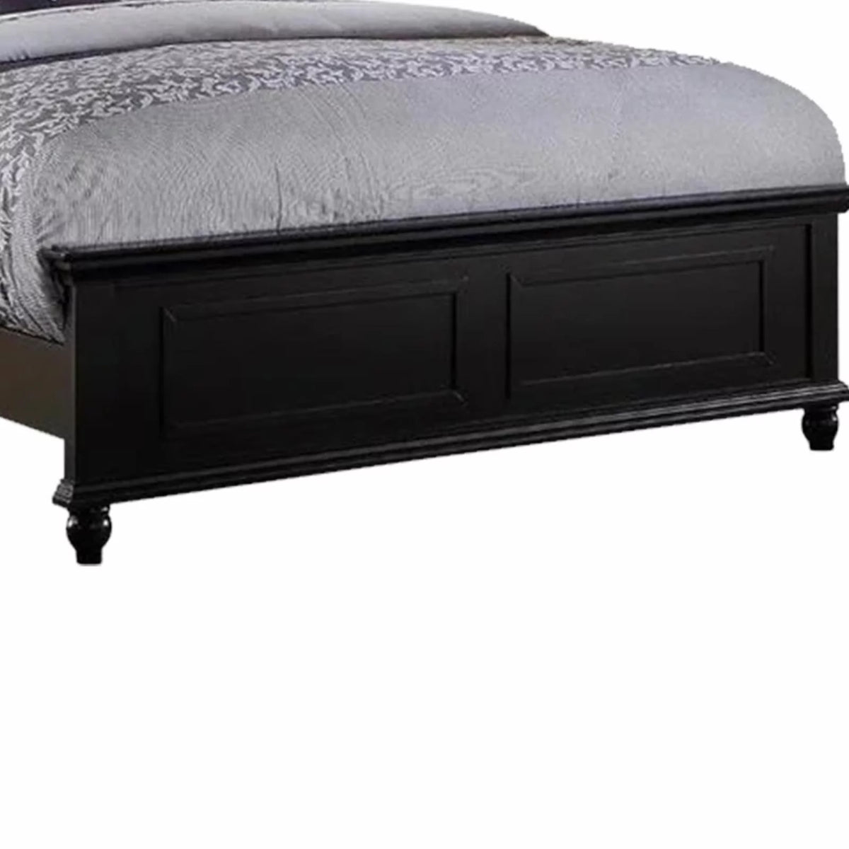 King Wooden Bed Dark Walnut Veneer White E43611