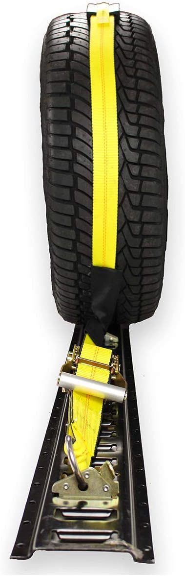 2 Wheel Ratchet Strap with E-Track Fittings and Rubber Blocks O845