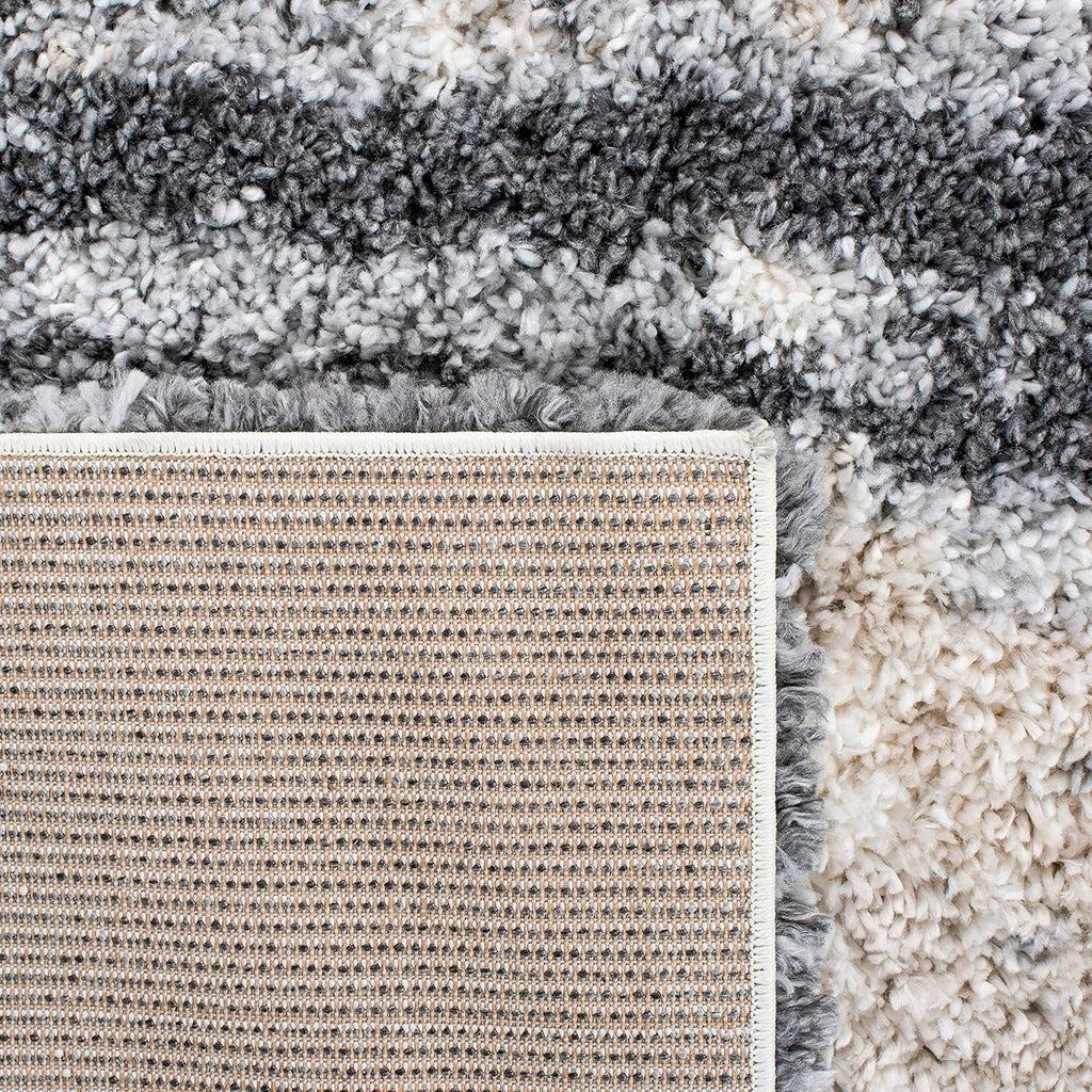 Grey & Ivory 8' x 10' Shag Area Rug F1906