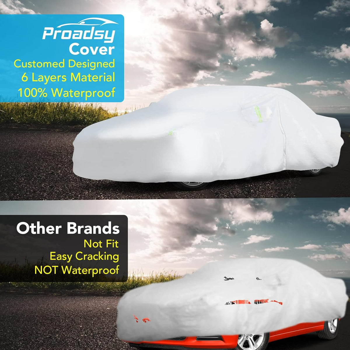 Waterproof All Weather Car Cover with Zipper S9562
