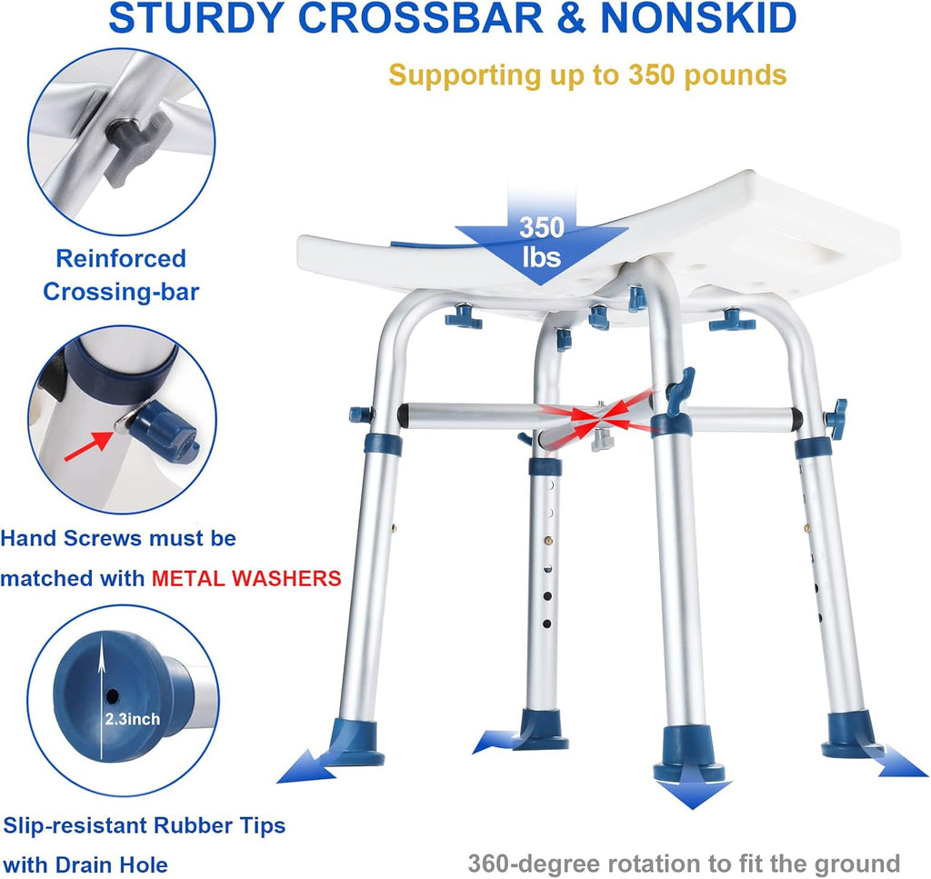 Adjustable Nonslip Shower Chair with Padded Seat H6064
