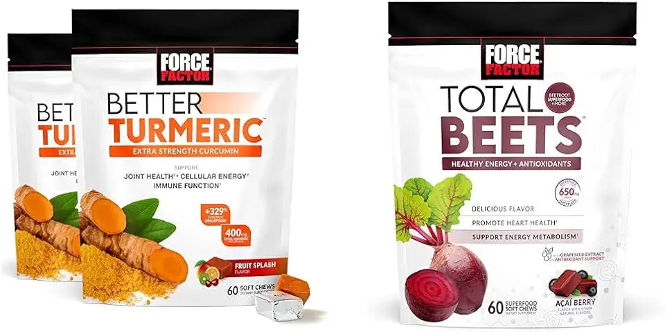 Turmeric 120 Soft Chews & Beets 60 Soft Chews Bundle X8045