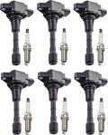 Set of 6 Iridium Spark Plug and 6 Ignition Coil Pack Compatible with Nissan Infiniti 3.5L V6 J5469
